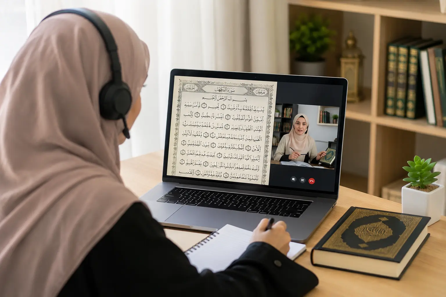 Female Quran teacher is online Quran lessons class